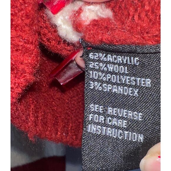 Lux Cliche' Wool Blend Color Block Mock Neck Cozy Sweater Size M - Picture 4 of 5